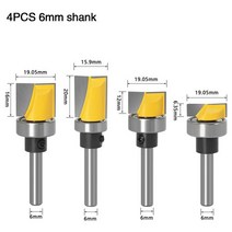 다용도 만능 다용도 기리 드릴 비트 트림 라우터 비트 세트-1/4 "6mm 생크, 01 4PCS 6mm shank