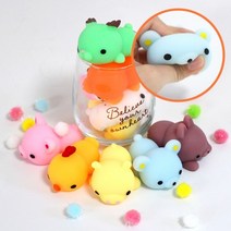 (3개) 프리미엄 애니멀 말랑이 주물럭 찐득이 끈끈이 심쿵란 푸시팝 모찌 스퀴시