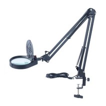 돋보기 확대경 스탠드 휴대용 15x 접이식 클립 led 조명 납땜 도구 책상 클램프 usb 용접 독서 테이블 램프 lupa, 흰색, 15배, 다른