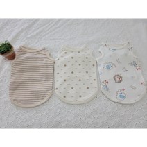 오가닉 도매가 강아지옷 민소매 나시 티셔츠 3color, 동물원