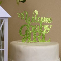 All About Details Lime Green Welcome Baby Girl Topper 6 x 9, 1
