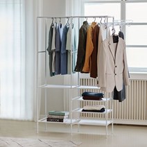 피티즘 철제 무볼트 스탠드 더블 행거1392100, 화이트1392100