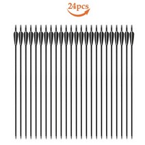 다트핀 다트용품 다트화살 미니게임 61224개 31.5 혼합 탄소 화살 7.8mm 척추 500-550 tpu 페더 베인 복합 리커브 보우 내부 6.2mm 용 탈착식 노크, 24pcs 블랙