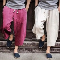 예니브 남자바지 빅사이즈/면 마/캐주얼/반바지/와이드/밴딩/팬츠