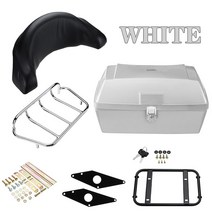 오토바이 배달용품 스트랩 배달박스 배달가방 범용 트렁크 후면 보관함 테일 러기지 케이스 도구 상자 등받이 패드 스쿠터 48L, 1.White
