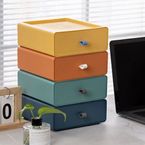 컬러팝 다용도 수납함 멀티 박스 정리함 책상 미니 서랍 수납장 선반 거실 인테리어, 소 옐로우
