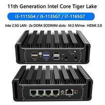 소형PC 미니PC 산업용미니PC 팬리스 미니 PC 11 세대 인텔 코어 i7 1165G7 i5-1135G7 4x i225 2.5G LAN DDR, 01 Celeron N5105_04 EU, 08 32GB RAM 1000GB NVMe