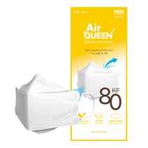 에어퀸 황사마스크 플러스 대형 KF80, 1개입, 50개, WHITE