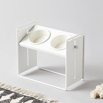 펫토 각도조절 쑥쑥 식기테이블, 2구, 높은형 화이트