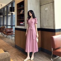 반팔 롱 랩 원피스 비치 데일리 83호