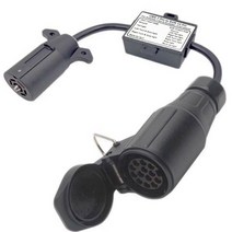 미국에서 유럽으로 가는 트레일러 조명 변환기 7웨이 플랫 소켓미국 차량에서 13핀 원형 플러그eu 트레일러로, 검은 색