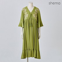 세마 세마 플라워자수태슬V넥원피스_HKM1OP3861