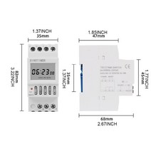220V 프로그램 가능한 시간 스위치 (위도 디스플레이 포함) DIN 레일 타이머 컨트롤러 가전 제품 가로등 1, 한개옵션0