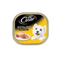 시저 애견 캔간식 쇠고기와 치즈 100g, 쇠고기치즈