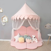 모위 침대 캐노피 장식 커튼 모기장 텐트 북유럽풍, 핑크 태슬 1.1m + 망사