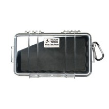 펠리칸 1060 마이크로 케이스 /선택 (블랙 옐로우 레드 옐로우 솔리드), 펠리칸 1060-블랙투명, 1개