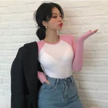 구김없는 우정티셔츠 여자흰티 여름용 나그랑 쿨 긴팔