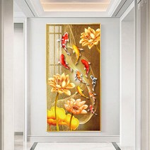 Yangzhou 3D 다이아몬드 황금 물고기 대형 보석십사수 라운드 큐빅 DIY세트 집순이 집돌이 취미 태교십자수200010701, 20x30