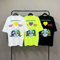 남여공용 보글보글 아케이드 오버핏 반팔티셔츠