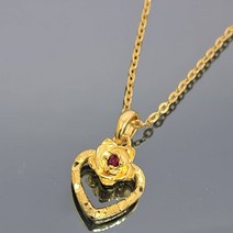 하트 순금목걸이12 24k 7.5g(2)+18k장식 DS