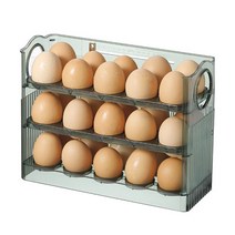 3단 30구 계란 보관함 정리 에그 트레이, 카키