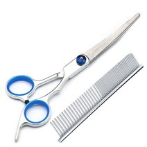 애견 미용 가위 애완 동물 가위 손질 도구 세트 장식 헤어 개 머리 곡선 고양이 전단 미용, 03 어두운 카키색