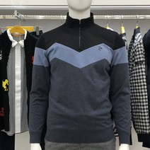 루이까스텔 남성 지그재그하이브리드 반집업방풍스웨터 3MCSW014G