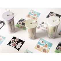 무디 버블티 아이스커피 슬러시 스무디 텀블러, 라일락 퍼플, 580ml