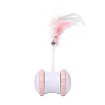 고양이 공 장난감 방구석 닷컴 소리 나는 캣닢 볼 실내 인터랙티브 로봇 360 도 회전 USB 충전식 전자 공, 04 분홍색