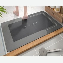 화장실 자취 욕실 물기제거 물흡수 매트 소형 중형 대형 규조토, 그레이