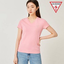[게스진]게스 YN2K9461 여성 미니로고 V넥 반팔 티셔츠