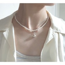 4mm 6mm 못난지 담수 바로크 좁쌀 레이어드 초커 진주목걸이