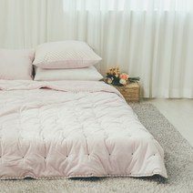 기타 바보사랑[더와이_침구]비스킷 극세사 진드기차단 항균 차렵 이불 패드 베개세트 Q