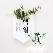 백일 월배너+케이크토퍼 세트 / 백일상 파티용품 감성 데이지 홈파티 100일 아기사진, 백일 월배너+토퍼세트