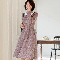 시크라인 피에롯 플레어 트위드 원피스 CLMD-O-16