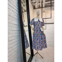 [반다리] 빅카라 체크 루즈핏 찰랑 롱 원피스