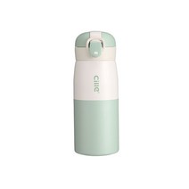 씰레 컬러풀 스테인리스 스틸 보온병, 그린, 400ml