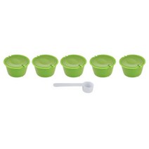 더치커피 메이커 돌체 구스토 커피 머신 액세서리 멀티 컬러 용 스푼이 있는 50ml 캡슐 재사용 가능한 필터, 02 green
