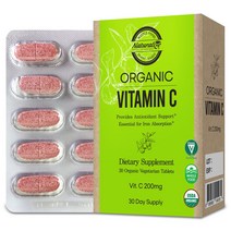 네추럴라이즈 오가닉 유기농 비타민C 200mg 30정 [1개월분], 1개