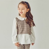 페리미츠 체크 믹스 블라우스 P2232B371