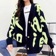 헬리꽁땡 [헬리꽁땡]알파벳컬러믹스가디건