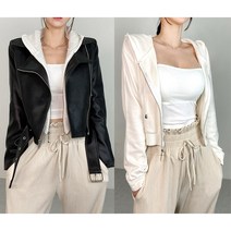 [엘샾] 여성 크롭 니트 후드집업 봄가을 간절기룩