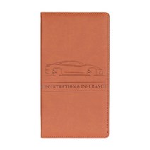 자동차등록증케이스 서류 보관 파우치 차량 검사증 car registration holder 보험 정리 글로브박스 주최자 보험 문서용 지갑 인조 가죽 키 카드 38, 갈색