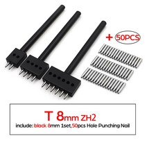 공예수공구4/5/6/8mm 간격 가죽 구멍 펀치 펀칭 손톱 DIY 손 천공 라운드 스티치 컷 도구 세트, 10 T 8mm ZH2