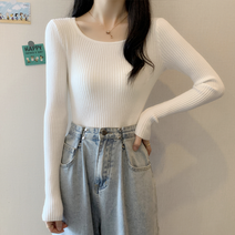 도앙뜨 촉감좋은 로우넥 골지 티셔츠