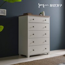 [장인가구] 뉴 로망스 5단 서랍장, 색상:화이트오크