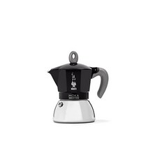 정품 비알레티 Bialetti - 모카 인덕션 포트 모든 유형의 호브에 에스프레소 6컵(7.9Oz 에스프레소) 280ml 블랙, 4 Cups, Black