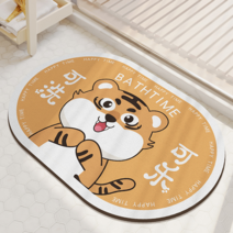 욕실 규조토 발매트 주방 머드 흡수 발매트 미끄럼방지매트, 콜라타이거 타원 실리카 매트