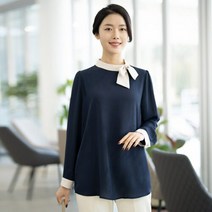 모슬린 엄마옷 리본진주 터틀 블라우스 YBL302022