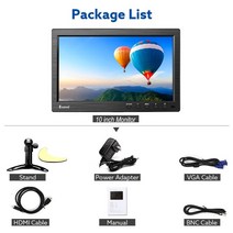 21인치모니터 20인치 23인치 와이드 게이밍 Eyoyo-10 인치 IPS HDMI 1024x768 CCTV 보안 모니터 PC LCD 화, 02 EM10P_03 미국 플러그